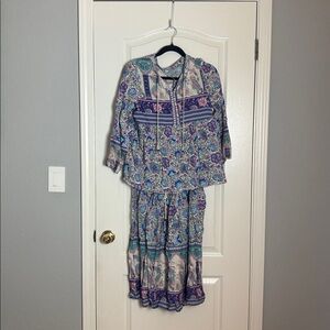 Floral Bohemian Women's Top and Maxi skirt